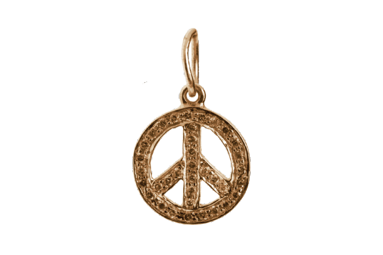 Peace Sign Charm Gold